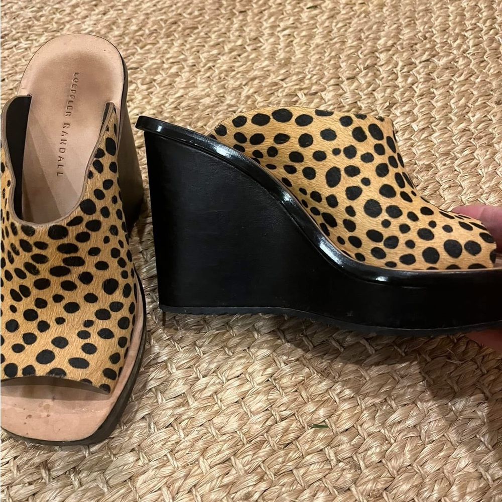 Loeffler Randall Women's Cheetah Print Wedge Sandals